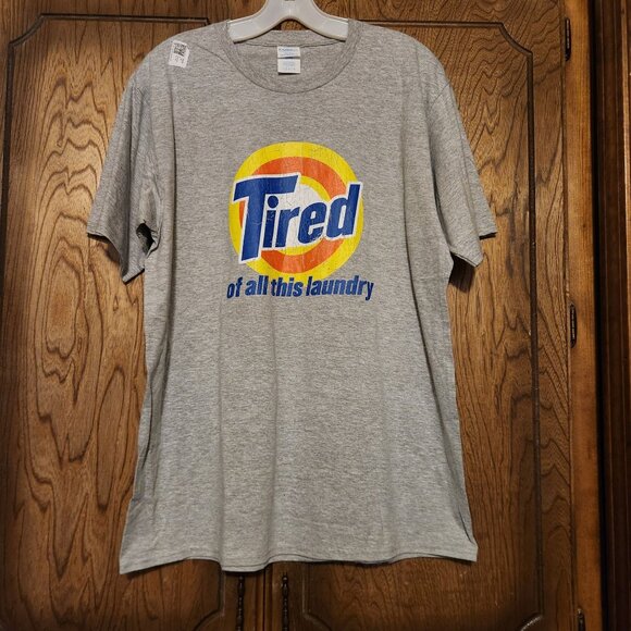 "Tired Of All This Laundry" Graphic Tee By Port & Company Unisex Size L - Picture 2 of 3